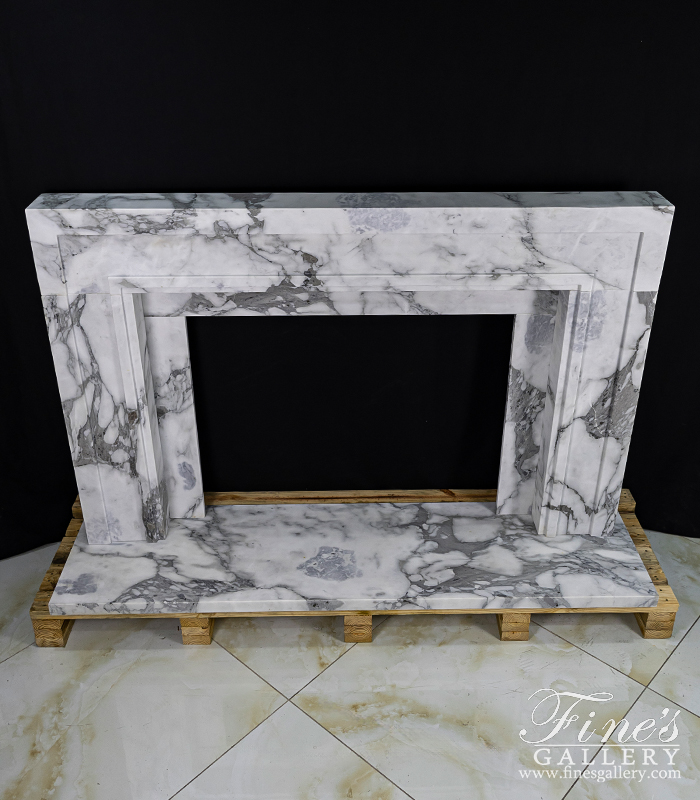 Marble Fireplaces  - Classic Contemporary Style Mantel In Exotic Arabascato Marble - MFP-2621